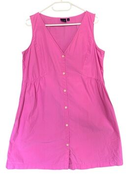 👛 (ANY 2/$30) GAP Sleeveless Pink V-Neck Above Knee Sundress (Video)